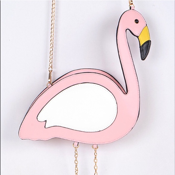 🦩 NEW Pink Flamingo vegan leather crossbody bag - Picture 3 of 4